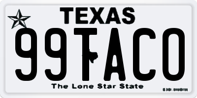 TX license plate 99TACO