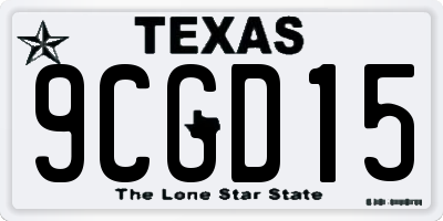 TX license plate 9CGD15