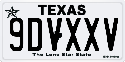 TX license plate 9DVXXV