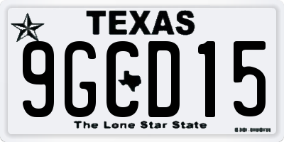 TX license plate 9GCD15