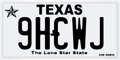 TX license plate 9HCWJ