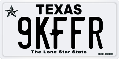 TX license plate 9KFFR