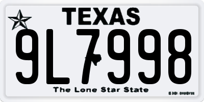 TX license plate 9L7998