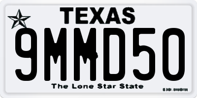 TX license plate 9MMD50