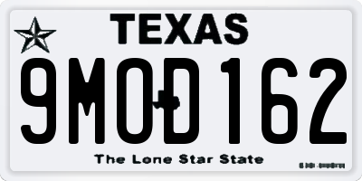 TX license plate 9MOD162