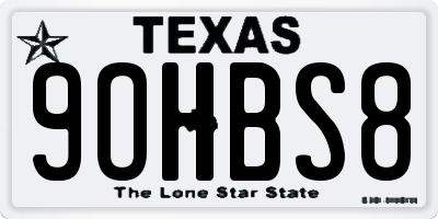 TX license plate 9OHBS8