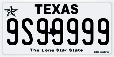 TX license plate 9S99999