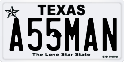 TX license plate A55MAN