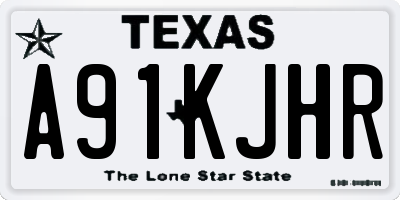 TX license plate A91KJHR