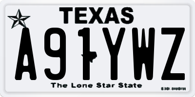 TX license plate A91YWZ