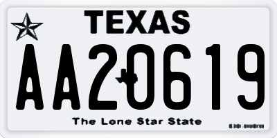 TX license plate AA20619