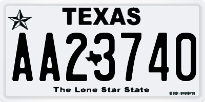 TX license plate AA23740