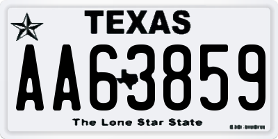 TX license plate AA63859