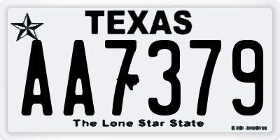 TX license plate AA7379