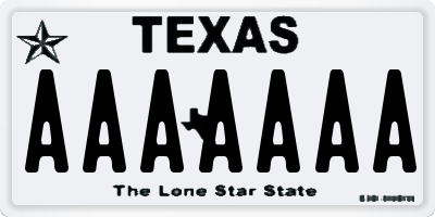 TX license plate AAAAAAA