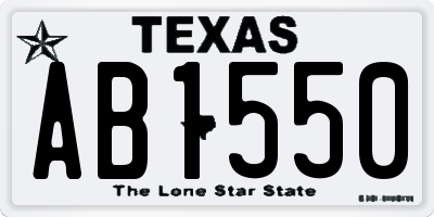 TX license plate AB1550