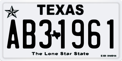 TX license plate AB31961