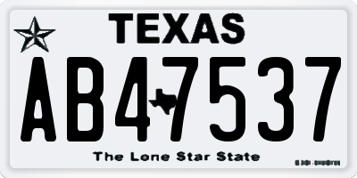 TX license plate AB47537