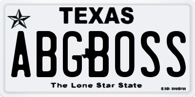 TX license plate ABGBOSS