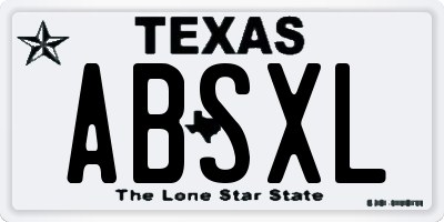 TX license plate ABSXL