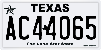 TX license plate AC44065