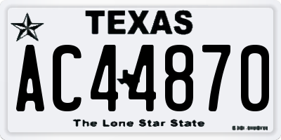 TX license plate AC44870