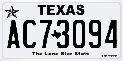 TX license plate AC73094