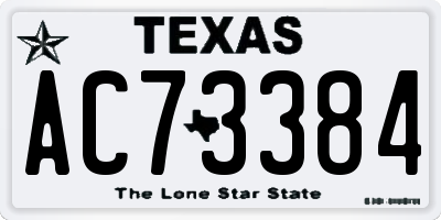 TX license plate AC73384