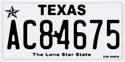 TX license plate AC84675