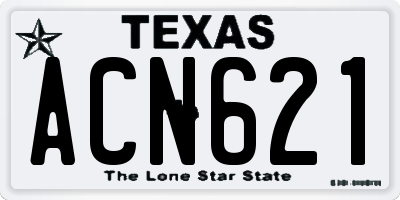 TX license plate ACN621