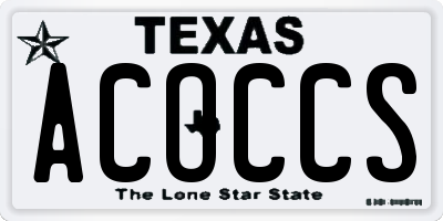 TX license plate ACOCCS