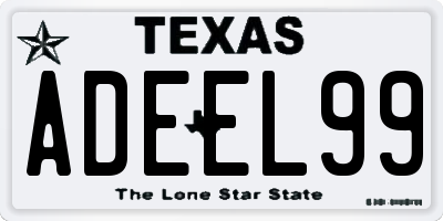 TX license plate ADEEL99