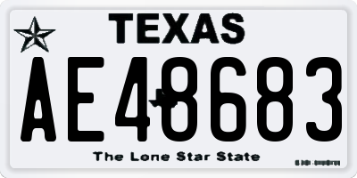 TX license plate AE48683