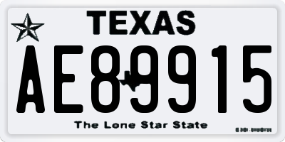 TX license plate AE89915