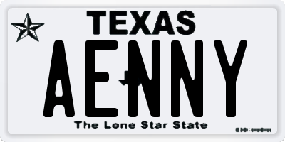 TX license plate AENNY