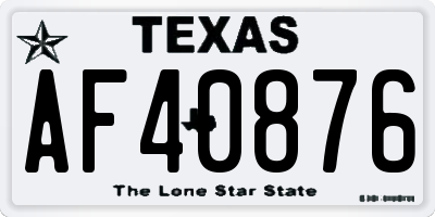 TX license plate AF40876