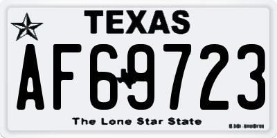 TX license plate AF69723