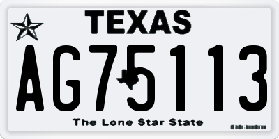 TX license plate AG75113