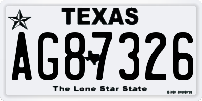 TX license plate AG87326