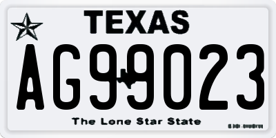 TX license plate AG99023