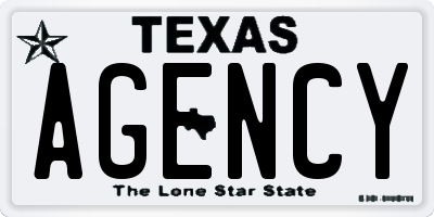 TX license plate AGENCY