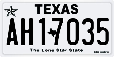 TX license plate AH17035