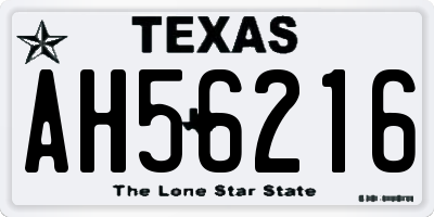 TX license plate AH56216