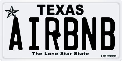 TX license plate AIRBNB