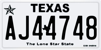 TX license plate AJ44748