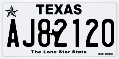 TX license plate AJ82120