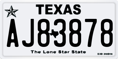 TX license plate AJ83878