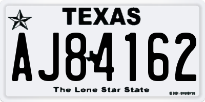 TX license plate AJ84162