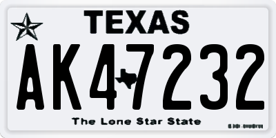 TX license plate AK47232