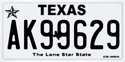 TX license plate AK99629